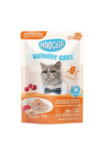 MOOCHIE Tuna Recipe Topping Katsuobushi In Jelly Cat Food for Urinary Care 70g Pack of 12