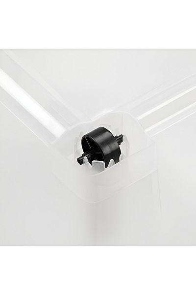 Tatay Hinged Handle Multipurpose Stackable Storage Box - Black and Clear