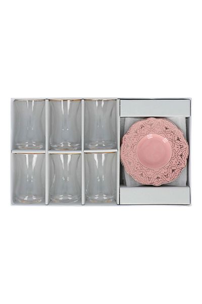 Bien Servi 12-Piece Glossy Color Cup and Saucer Set