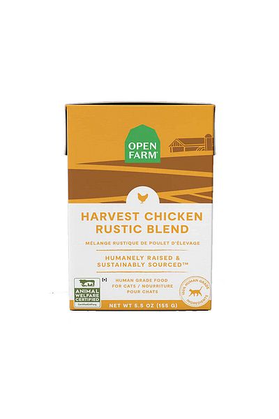 Open Farm Harvest Chicken Rustic Blend Wet Cat Food - 155G Pack of 6