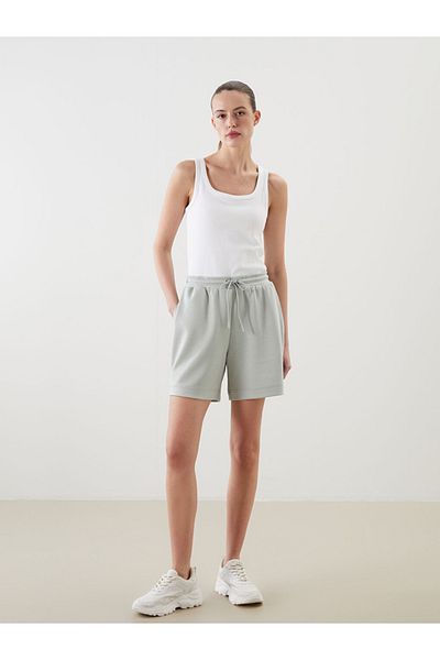 LC Waikiki Comfortable Fit Viscose Blended Soft Diver Fabric Women's Shorts