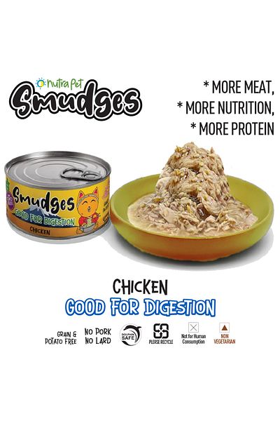 Smudges Adult Cat Chicken Flakes in Gravy 80g Pack of 12