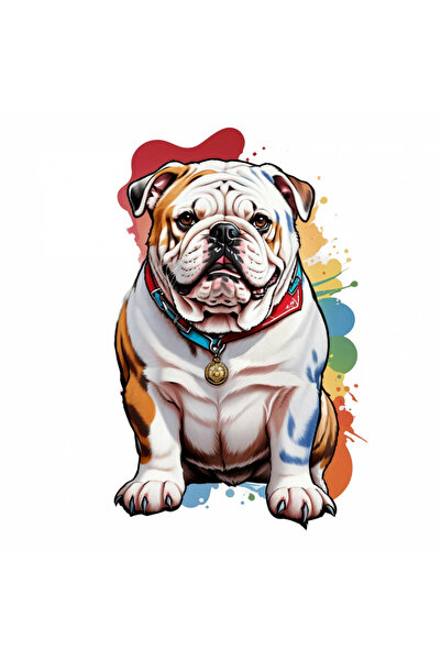 INOVATIX Set de 8 bucăți, autocolant câine buldog, INOVATIX®. 6 cm