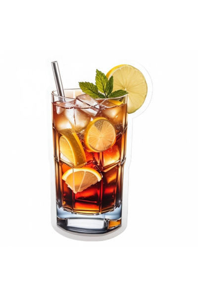 INOVATIX Set de 8 piese, Sticker Cocktail Long Island Iced Tea Mentă și Lămâie, INOVATIX®. 6 cm
