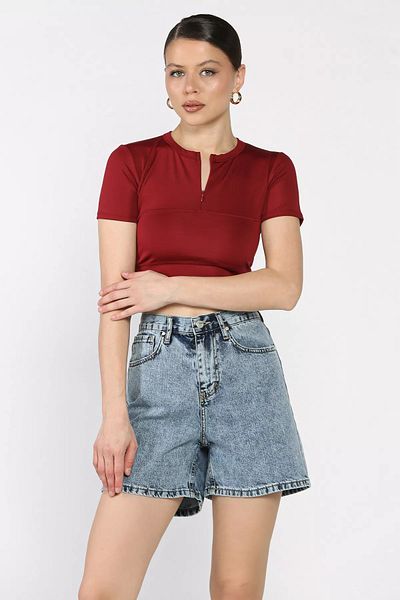 GÜLSELİ Ice Blue Women's Jean Denim Shorts