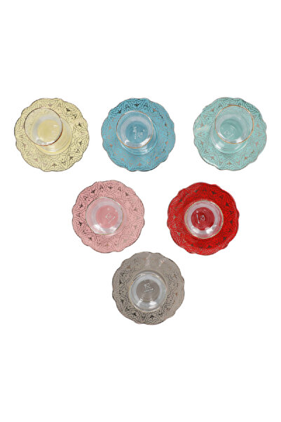 Bien Servi 12-Piece Glossy Color Cup and Saucer Set