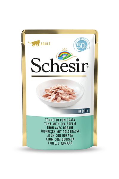 Schesir Cat Pouch-Wet Food Tuna with Seabream 50g Pack of 12