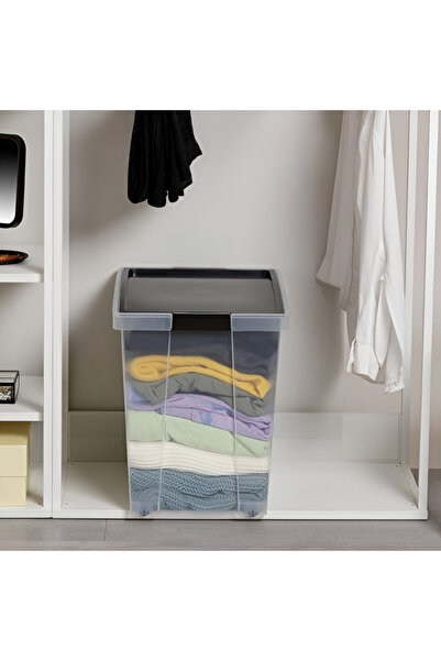 Tatay Hinged Handle Multipurpose Stackable Storage Box - Black and Clear