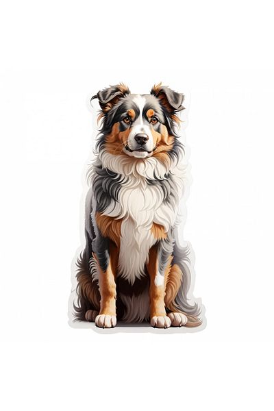 INOVATIX Set de 8 bucăți, autocolant câine ciobănesc american în miniatură, INOVATIX®. 6 cm