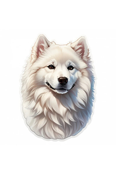 INOVATIX Set de 8 bucăți, autocolant câine Samoed, INOVATIX®. 6 cm