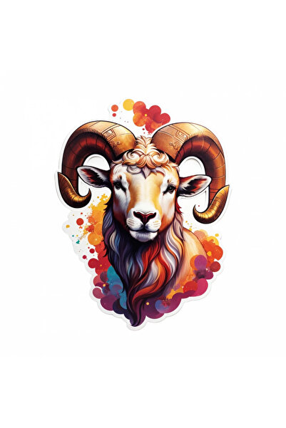 INOVATIX Set de 8 piese, autocolant cu cap de Berbec, simbol zodiacal Berbec,...