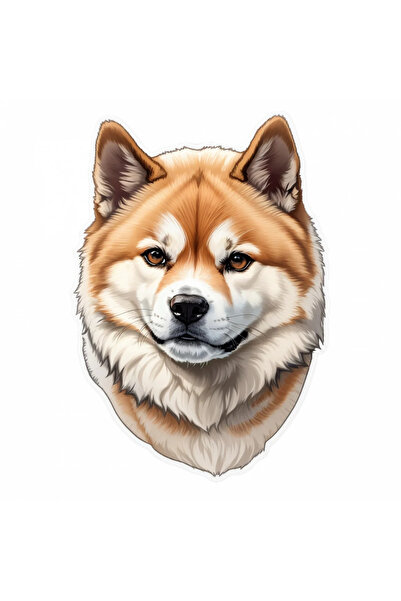 INOVATIX Set de 8 bucăți, autocolant câine Akita Inu, INOVATIX®. 6 cm