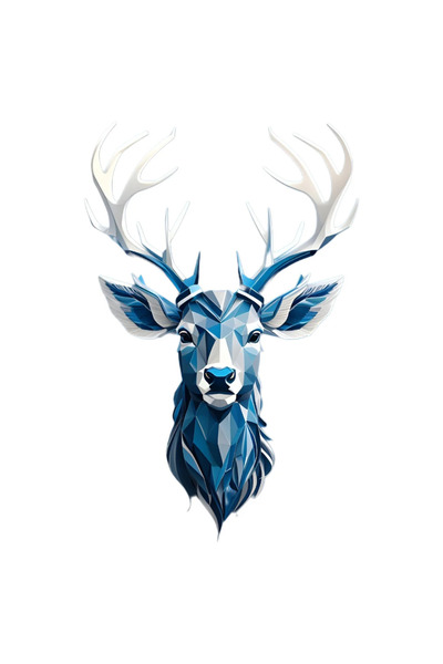 INOVATIX Set de 8 piese, autocolant cerb cu coarne argintii, INOVATIX®. 6 cm