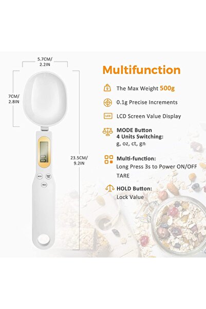 Generic Digital Spoon Scale 500g – Precise Lcd Measuring Spoon For Baking, Coffee, Cooking & Pet Nutrition