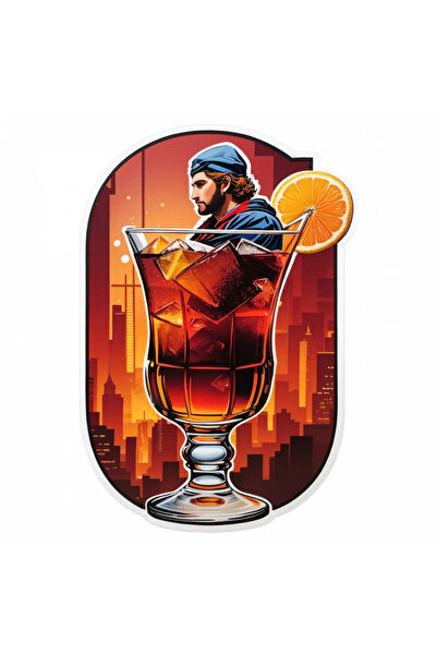 INOVATIX Set de 8 piese, autocolant Cocktail Rob Roy în oraș, INOVATIX®. 6 cm