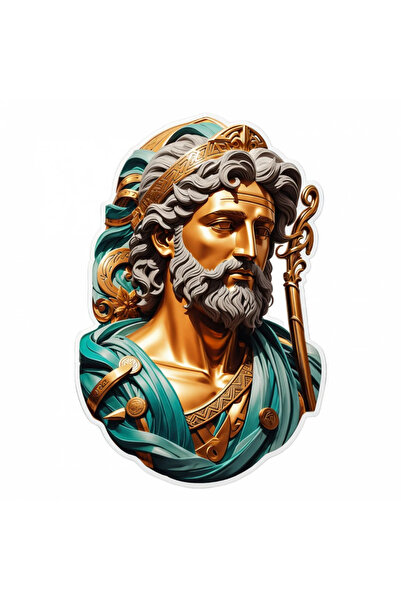 INOVATIX Σετ 8 τεμαχίων, Αυτοκόλλητο Κεφαλή του Έλληνα θεού Ασκληπιού με σκήπ...