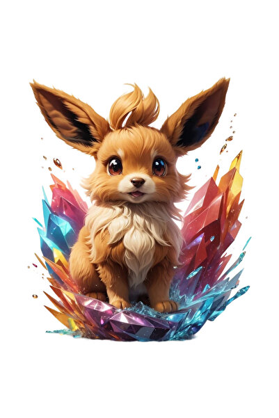 INOVATIX Set de 8 piese, autocolant Pokemon Eevee de cristal, INOVATIX®. 6 cm