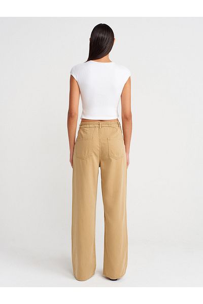 Dilvin 72002 Comfortable Denim Trousers with Elastic Back Section-Cagla