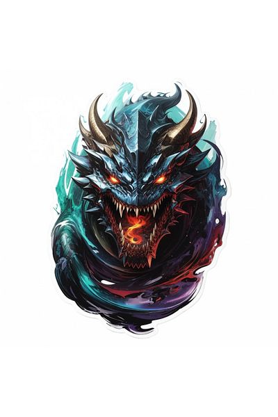 INOVATIX Set de 8 piese, autocolant Demon Leviathan, INOVATIX®. 6 cm