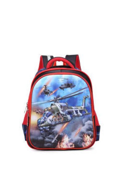 Generic STARGOLD 14-Inch Kids Backpack, Helicopter Print, Stylish Fabric School Bag for Boys
