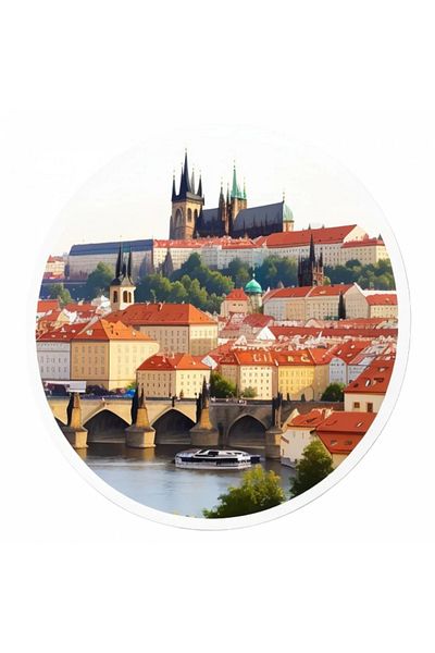 INOVATIX Set of 8 pieces, Sticker City of Prague bridge, INOVATIX®. 6 cm