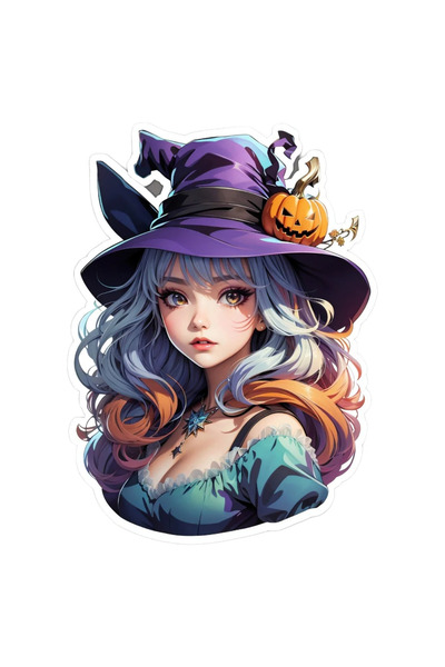 INOVATIX Set de 8 piese, autocolant Fată cu pălărie de Halloween, INOVATIX®. ...