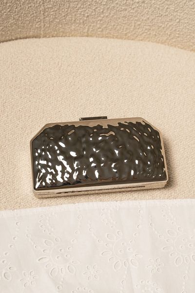 LAMİNTA Geantă clutch Olfa Metallic Look Argintiu