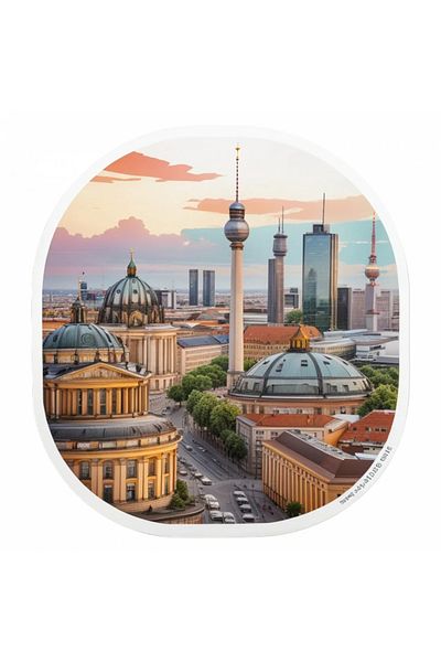 INOVATIX Set de 8 autocolante cu orașul Berlin, INOVATIX®. 6 cm