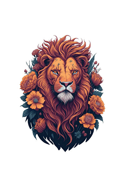 INOVATIX Set de 8 piese, autocolant leu în flori, INOVATIX®. 6 cm