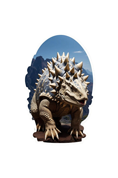 INOVATIX Set de 8 piese, autocolant dinozaur Ankylosaurus, INOVATIX®. 6 cm