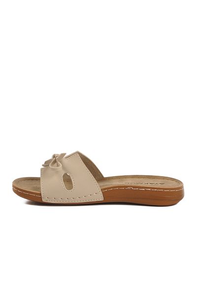 AYAKMOD Beige Thin Sole Anatomical Women's Slippers 11-367 Z