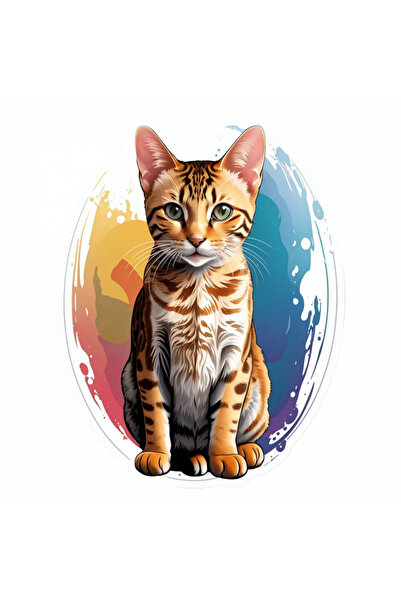 INOVATIX Set de 8 piese, autocolant Ocicat Cat, INOVATIX®. 6 cm