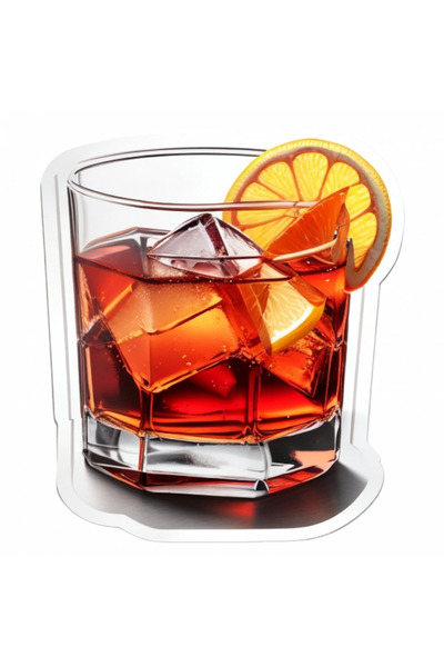 INOVATIX Set de 8 piese, autocolant cocktail Negroni, INOVATIX®. 6 cm