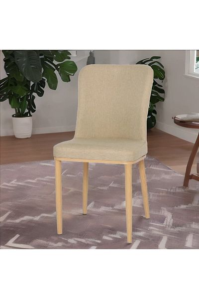 rexa Fabric Dining Chair with Wooden Legs