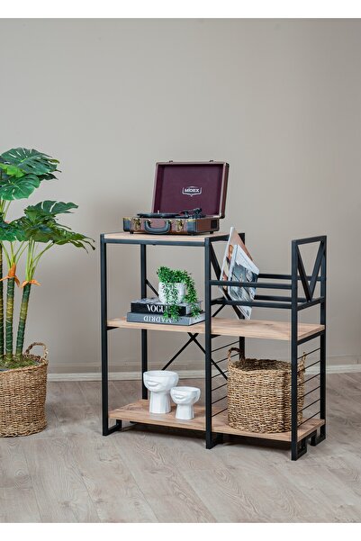 Genel Markalar UYAN EV ÜRÜNLERİ Plaklık Stand Dekoratif Metal Gövdeli Ahşap R...