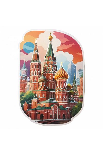 INOVATIX Set de 8 piese, autocolant Piața Roșie Moscova, INOVATIX®. 6 cm