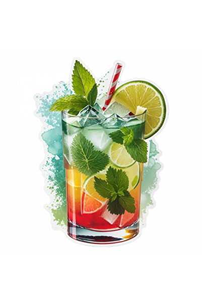 INOVATIX Set de 8 bucăți, autocolant cocktail Mojito, INOVATIX®. 6 cm