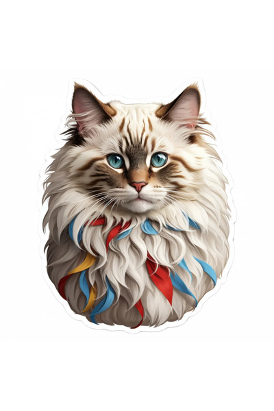 INOVATIX Σετ 8 τεμαχίων, Αυτοκόλλητο Γάτας Ragamuffin, INOVATIX®. 6 εκ.