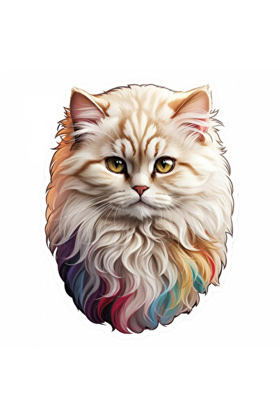 INOVATIX Set de 8 bucăți, autocolant pisică persană, INOVATIX®. 6 cm