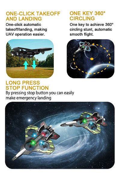 DBLEW Remote Control Fighter Jet Plane for Kids RC Airplane Mimics Drone Helicopter Flying Aircraft Toy
