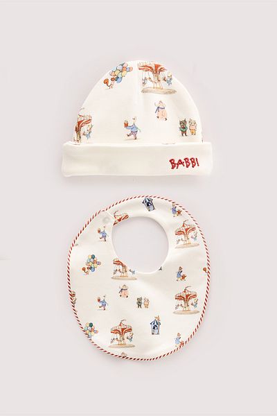 Atelier Babbi Newborn Bib & Hat Set - Funfair