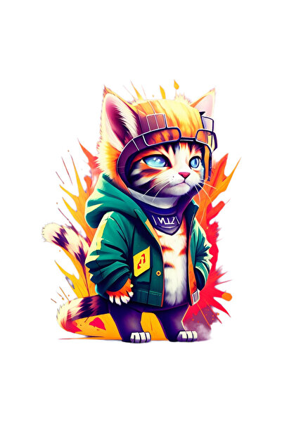 INOVATIX Σετ 8 τεμαχίων, Αυτοκόλλητο Future Kitty, INOVATIX®. 6 εκ.