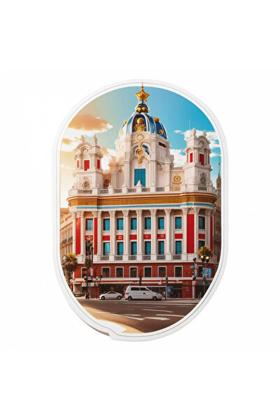 INOVATIX Set de 8 piese, autocolant oraș Madrid, INOVATIX®. 6 cm