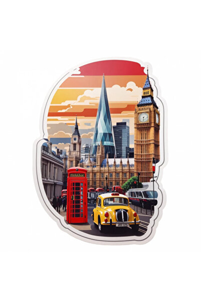 INOVATIX Set de 8 piese, autocolant City of London Big Ben, INOVATIX®. 6 cm