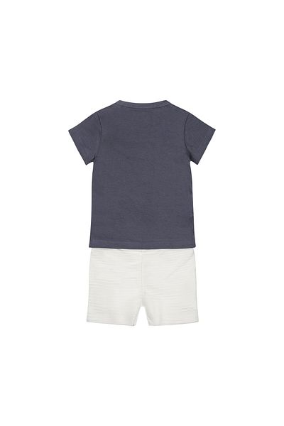 Dirkje Boys' Cotton T-Shirt and Shorts Set - Navy Blue and White