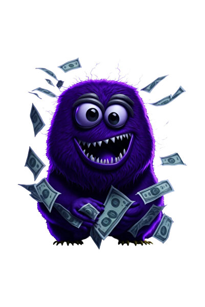 INOVATIX Set de 8 piese, autocolant Monstru mic cu bani, INOVATIX®. 6 cm