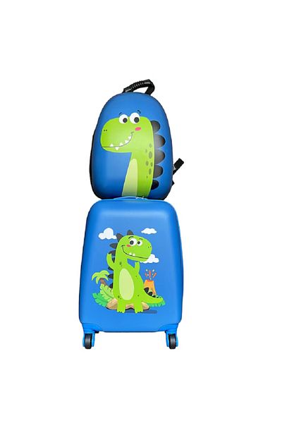 OEM Set of 2 pieces, Children's cabin trolley and Children's schoolbag 47 x 30 x 23 cm / 37 cm, Dinosaur 2 model