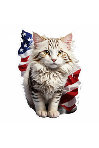 INOVATIX Set de 8 bucăți, autocolant pisică americană cu bucle, INOVATIX®. 6 cm