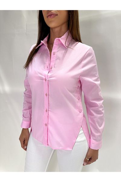 IFASTFASHION Cămașă elegantă cu capse laterale, croi lejer și design modern