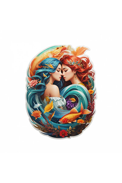 INOVATIX Set de 8 piese, autocolant cu simbolul zodiacal Pești pentru fete, I...